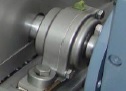 316 stainless steel pillow block bearing mounted on a declumping shellfish processing machine