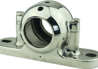 High gloss polished stainless steel 316 SNL split plummer block
