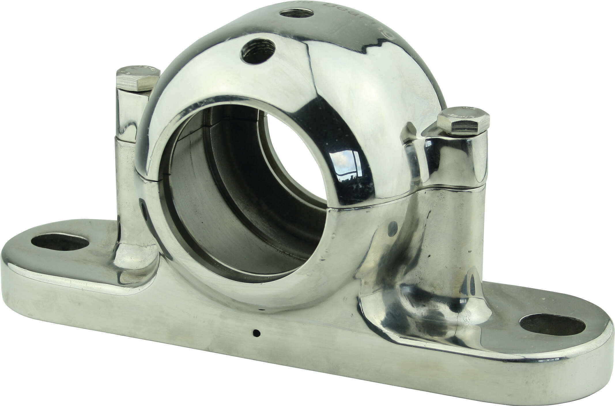 High gloss polished stainless steel 316 SNL split plummer block