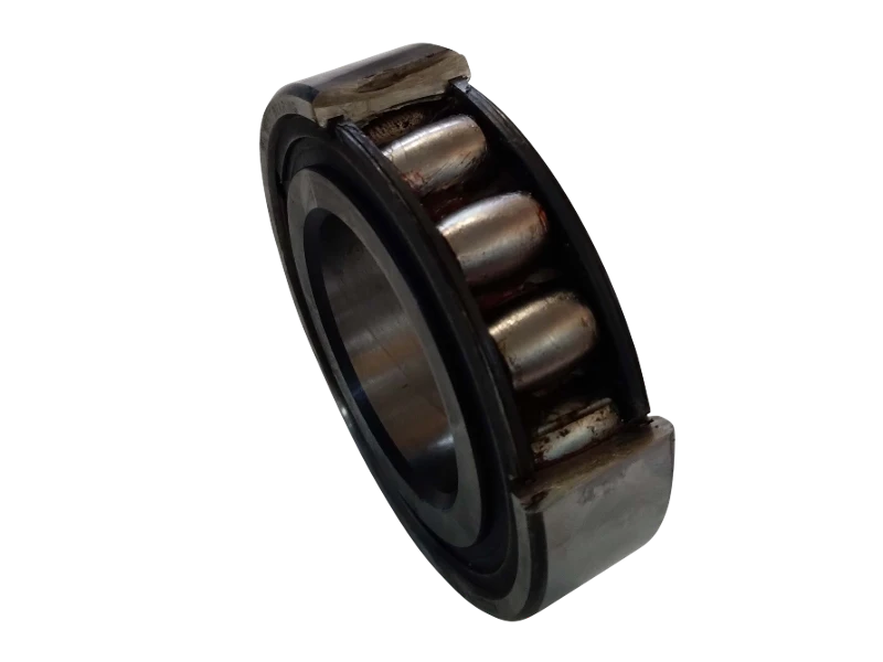 Single roller bearing with a straight smooth bore