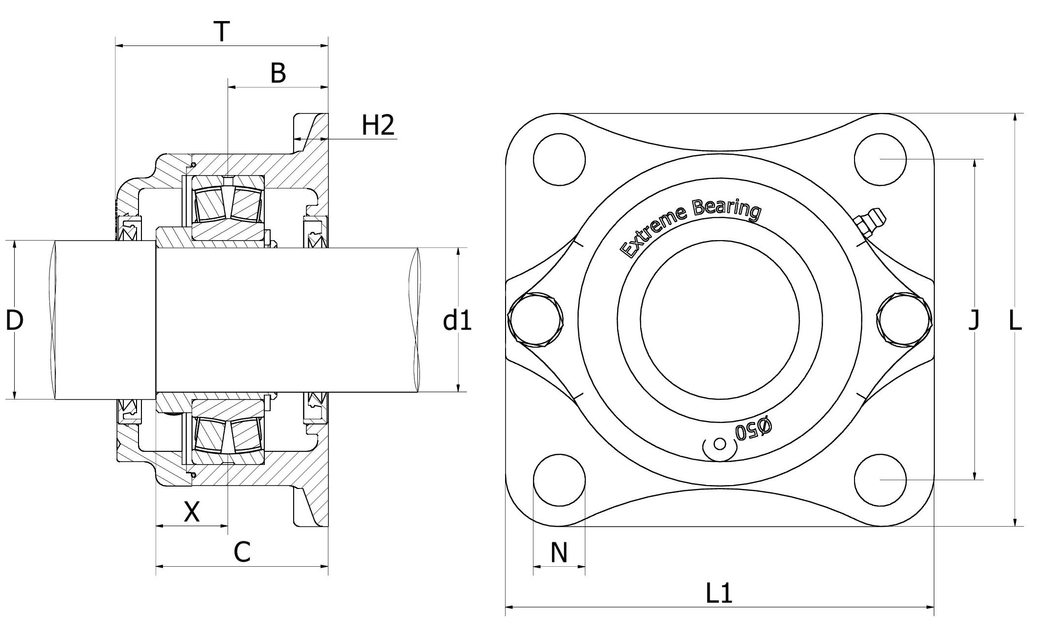 Stainless steel 316 vertical thrust bearing used in water