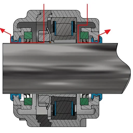 Grease flow through DS seal