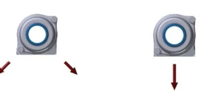 Load direction diagram for tapped base pillow block Extreme Bearing units