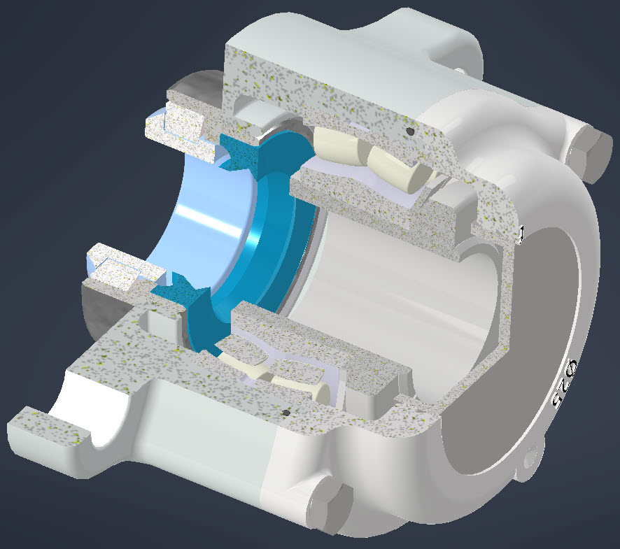 SU Seal cross-section showing dual seal configuration in bearing housing